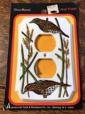 AMERTAC Vintage Birds 36D Outlet Cover Wall Plate American Tack & Hardware Co. NOS