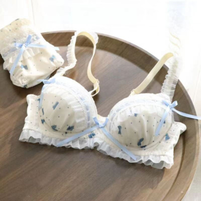 Japanese Cute Girls Underwear Underwired Bra Sets Lolita Princess Panties  Briefs