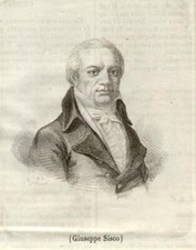 Incisione raffigurante il medico chirurgo Giuseppe Sisco (Roma, ? - 1832)