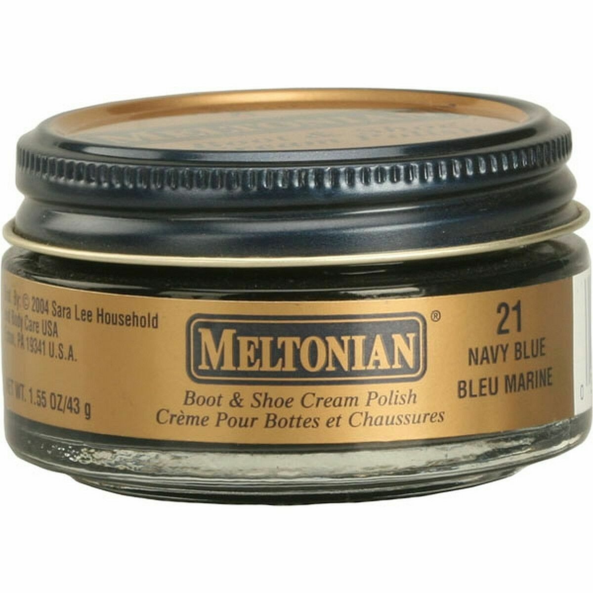 B・BLUE Meltonian NAVY BLUE Boot and Shoe Cream Polish 1.55 oz Jar #21 021