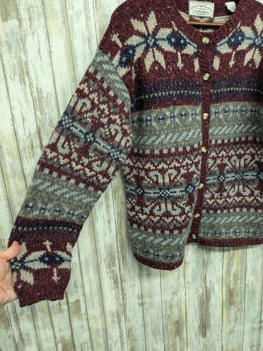 Vintage American Eagle dicker Wollmischung Button Down Weihnachten Pullover Cardigan M - Bild 3 von 9