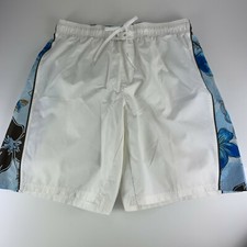NWOT Reebok Large 36 - 38 Swim Trunks Wear Lined White Blue