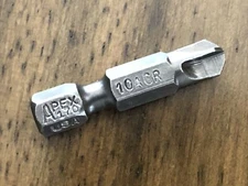 ( 5 ) 170-10-ACR Apex 1/4'' Torq-Set #10 Hex Power Drive Bits , With ACR