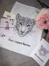 New Snow Leopard Rarities Gift Tote Bag 3pc Set With Bracelet NWOT