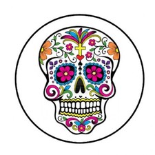 48 SUGAR SKULL ENVELOPE SEALS LABELS STICKERS 1.2" ROUND