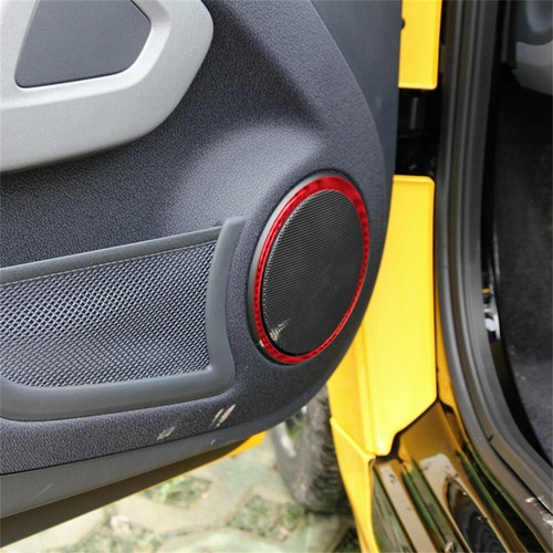 2×Red Carbon Fiber Door Audio Speaker Ring Cover For Benz Smart Fortwo 2011-2015 - Picture 3 of 9