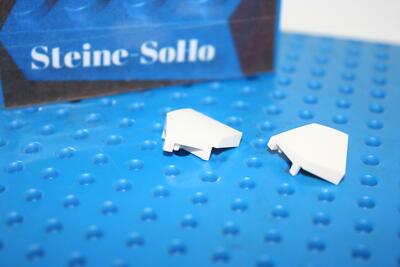 Lego (c) 2x Dachstein gebogen Flügel Mitte - 2x2 weiß - 66956 - white tile