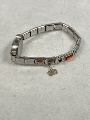 Longanberger Watch Womens 19mm Oval Blue Dial Charm Basket  display picture 2