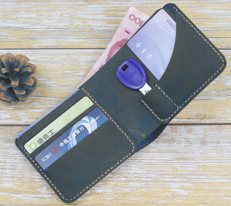 men women wallet purse cow Leather bank Card Case holder bifold