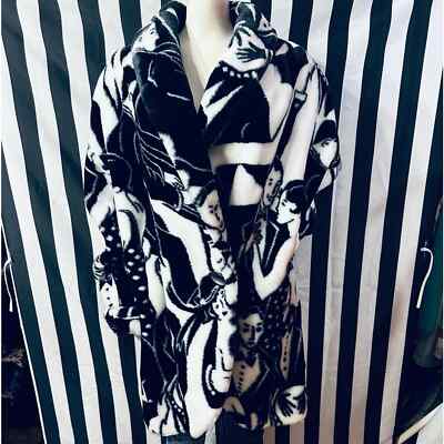 RARE 1980s Vintage Donnybrook Faces Faux Fur Oversized Coat | eBay