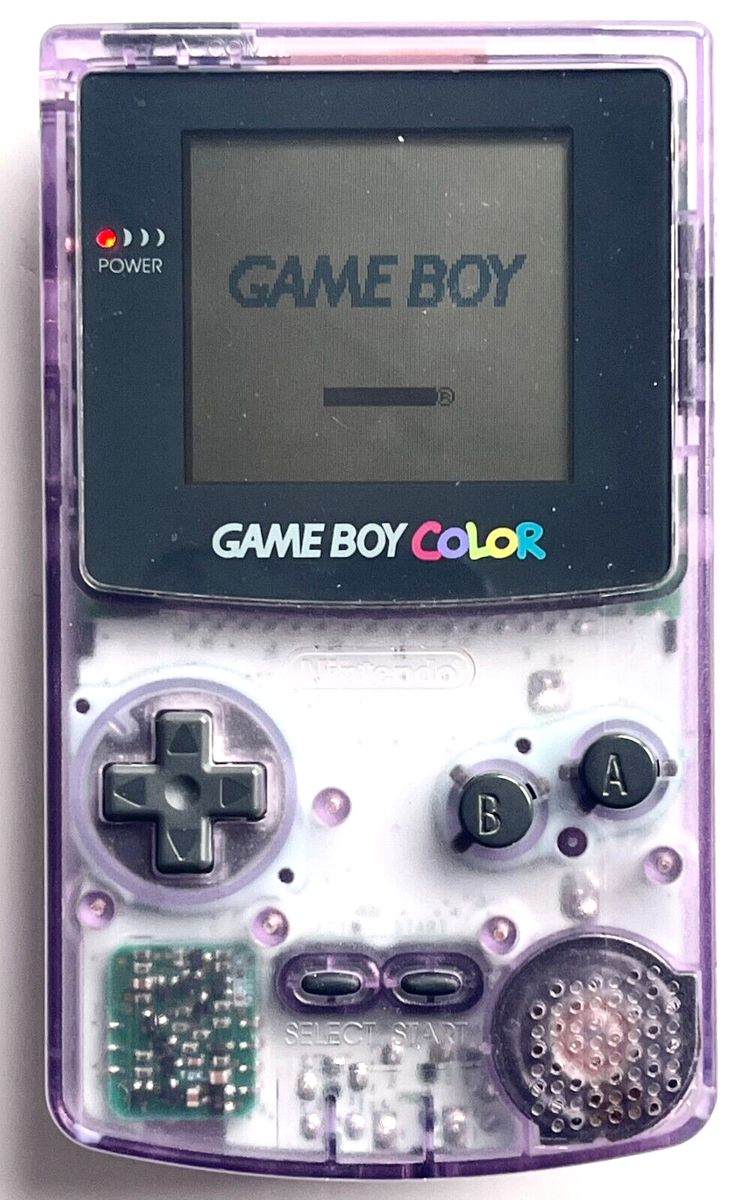 VINTAGE NINTENDO GAME BOY COLOR CLEAR PURPLE CONSOLE CGB-001 WITH