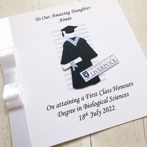 GRADUATION CARD Degree Graduate Son Daughter Handmade Personalise the University - Picture 13 of 30