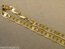Lady's Girl Valentino Necklace Chain Yellow Gold Plated 20in Inch Long 5mm Wide