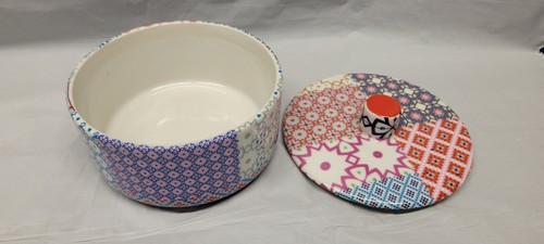 JEAN DANGE PARIS ceramic candy dish / trinket dish / patch design plaid #4249 - Picture 10 of 17