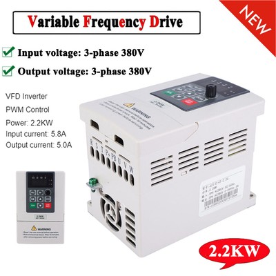 380V 2.2KW 3-Phase Input Output Variable Frequency Drive Converter for Motor Speed Control VFD Inverter 380V 2.2KW 3-Phase Input Output Variable Frequency Drive Converter for Motor Speed Control VFD Inverter