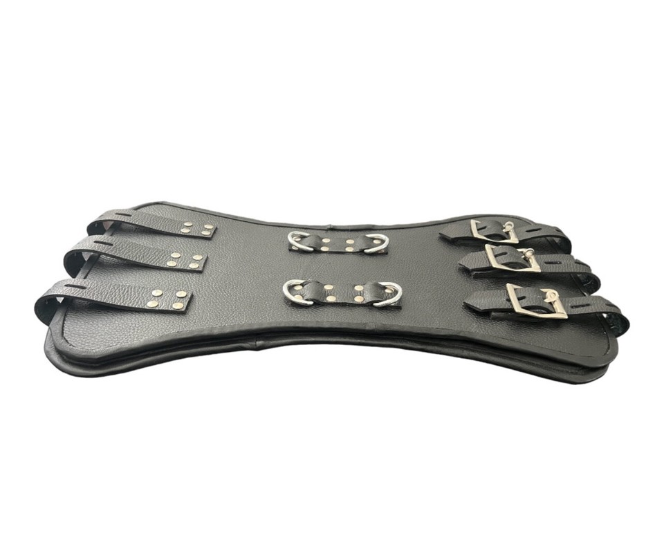 Mens Corset Cincher Black Leather Heavy Duty Bondage Male - MCOR1