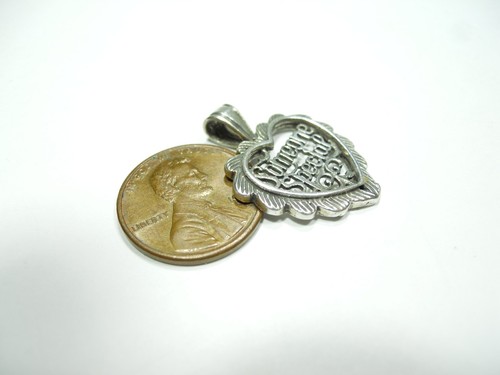 VINTAGE JEMAND BESONDERES OFFENES HERZ CUT OUT CHARM ANHÄNGER 925 STERLING SILBER - Bild 2 von 8