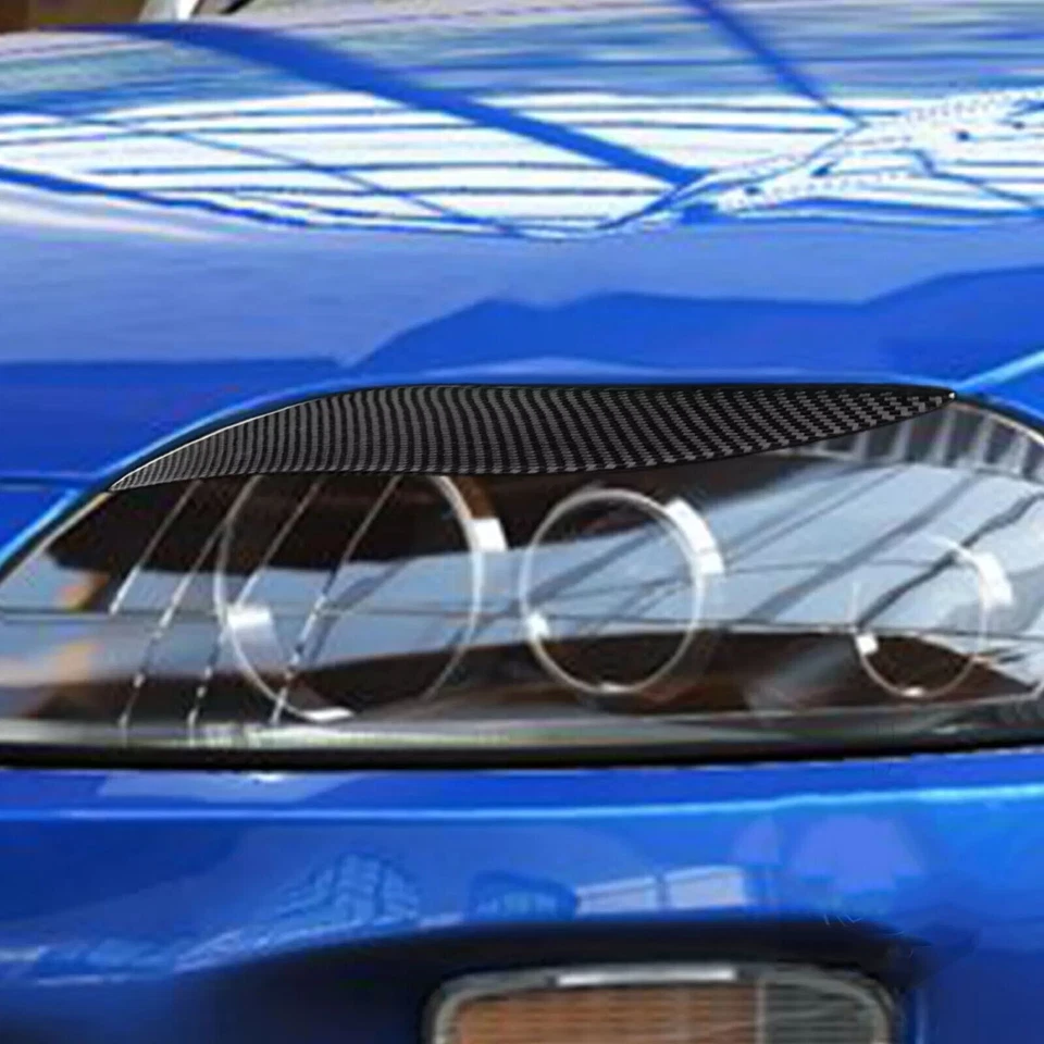 2Pcs Carbon Fiber Headlight Eyelid Eyebrow Cover Decal For Toyota Supra 1993-98 - Изображение 4 из 4