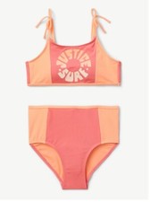 NWT Justice Retro Surf 2pc ColorBlock Bikini. Size XL 16/18