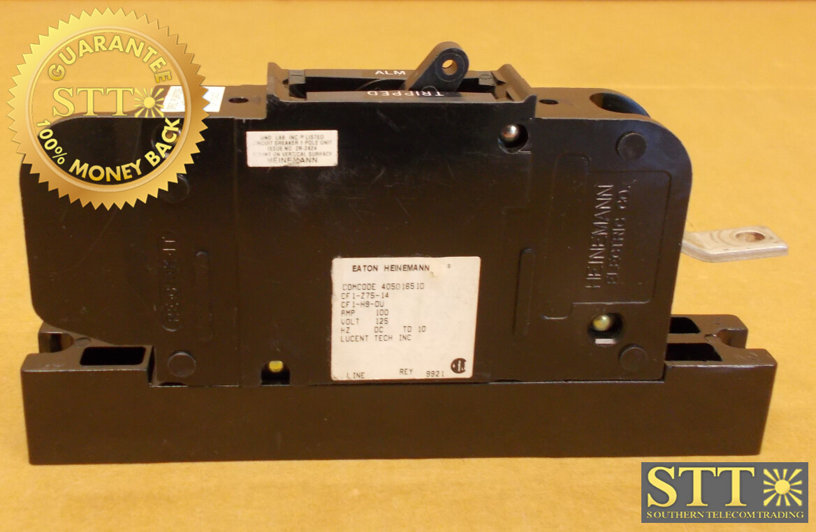 CF1Z7514 HEINEMANN CIRCUIT BREAKER 100 AMP ALM 125VDC 1 POLE