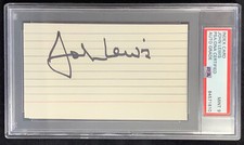 John Lewis Signed Index Card Civil Rights Auto MLK King GA PSA/DNA Mint 9
