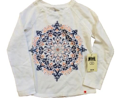 Girl’s LUCKY BRAND Winter Snow Flake Graphic Bling T Shirt Top Size 5 L/S - Picture 4 of 13