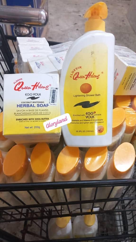 Queen Helene Lightening Shower Bath 1000ML & 200g Soap Set With Egg