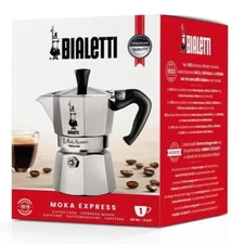 Bialetti Moka Express 1 Cup Aluminium Stovetop Coffee Maker Percolator Pot