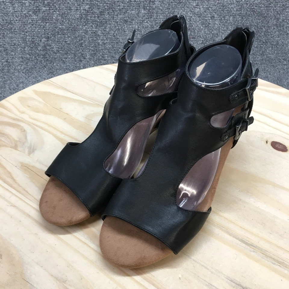 Sandalias Croft & Barrow para mujer 9,5 M Geraldine Gladiator cuña cremallera negra Foto 3 de 4