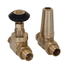 Solid Brass Traditional Radiator Valve - 1/2" (15mm) inlet - 3/4" Radiator Tail