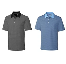 NWT Lot Of 2 Cutter & Buck Mens CB DryTec Trevor Stripe Golf Polo Shirt, Size M