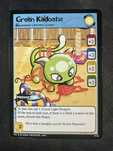 Neopets TCG P16 Green Kadoatie Petpet Promo NM/LP - 第 1/2 張圖片