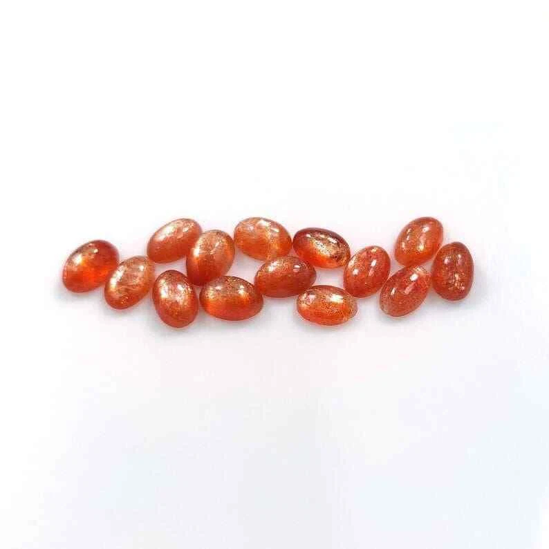 Piedra solar natural ovalada cabujón calidad AAA piedras preciosas sueltas 4x6 mm - 12x16 mm Foto 3 de 4