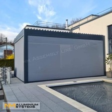 TOP -10%!Lamellendach Alu Pergola Komplettset mit 3 x Zip Markise und Montage!