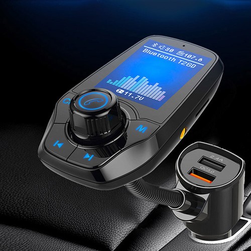 1.8 Inch Hands-Free Bluetooth FM Transmitter in-Car Wireless Radio Adapter Kit - Picture 3 of 6