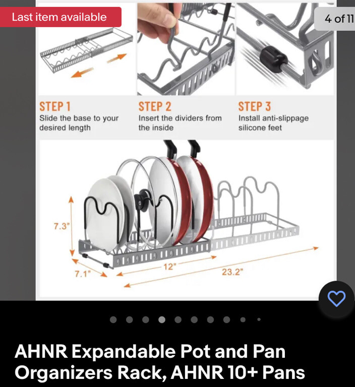 ‎AHNR Expandable Pot and Pan Organizers Rack, AHNR 10+ Pans 