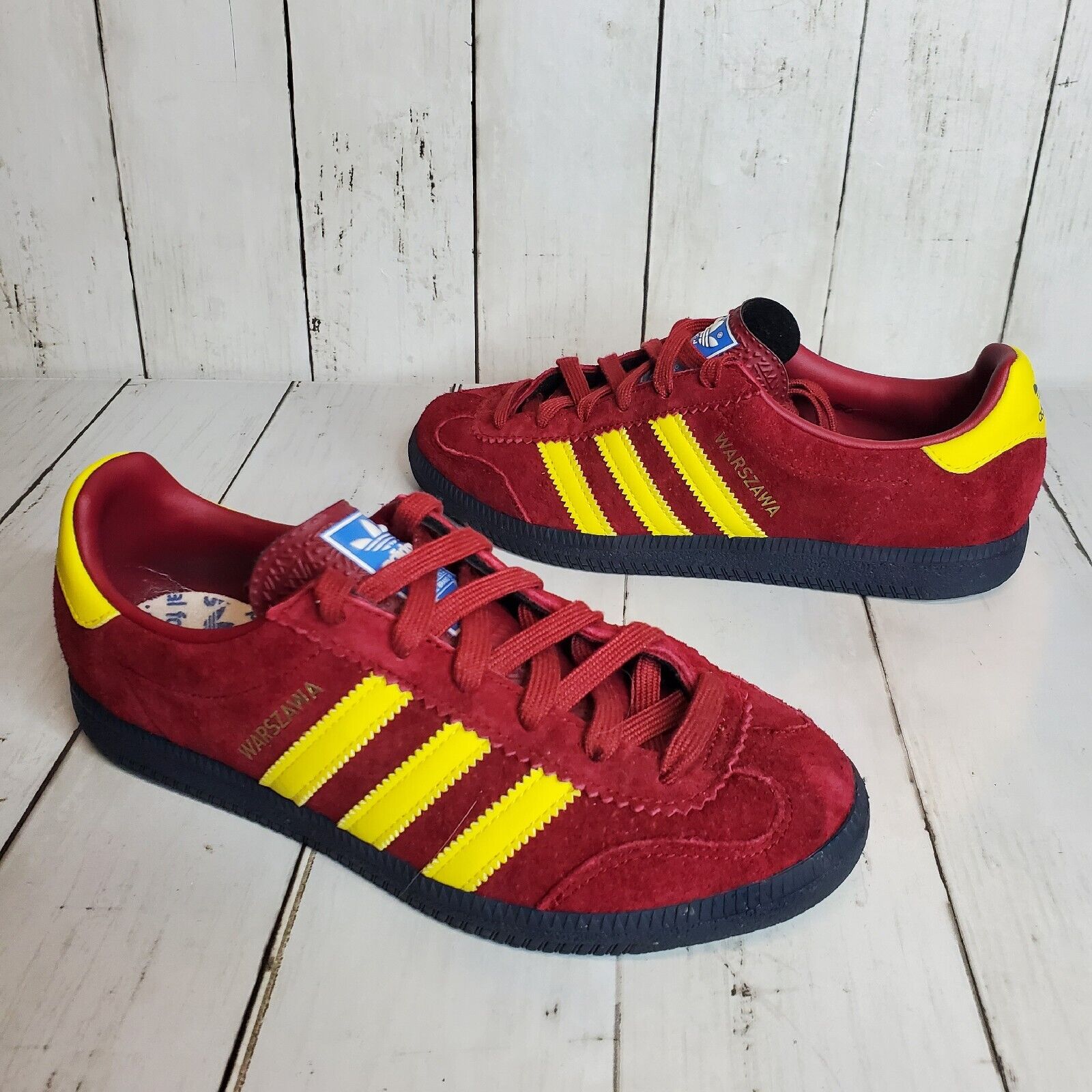 Karakter ned stole Adidas Warszawa SPZL Retro Trainers Shoes Mens Sz 4.5 GX3819 Red Yellow  WMNS 5.5 | eBay