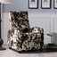 cowhide faux recliner club chair cow print arm rustic side off-white brown cream