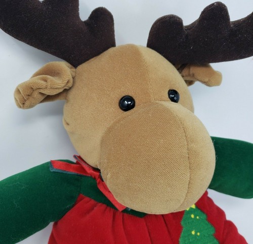 16" VINTAGE CHRISTMAS TREE RED GREEN PAJAMAS REINDEER STUFFED ANIMAL PLUSH TOY - 第 3/8 張圖片