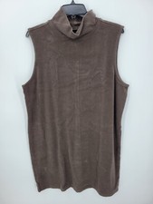 Lou and Grey Dress Womens XXL Brown Mock Neck Sleeveless Knit Sheath Casual