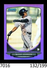 1-2013 BOWMAN CHROME PURPLE REFRACTOR MICAH JOHNSON WHITE SOX ARTIST 132/199