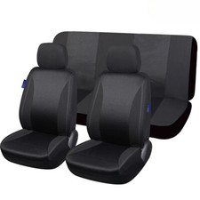 Checkered Polyester Patchwork Mesh Fabric Universal Unisex Car Seat Covers Sets