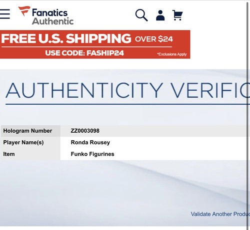 UFC WWE RONDA ROUSEY HAND SIGNED AUTOGRAPHED FUNKO POP TOY #02 WITH FANATICS COA - Picture 7 of 7