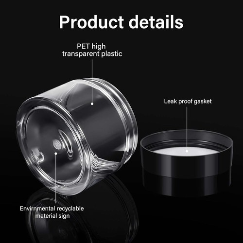 24 Pieces Empty Clear Plastic Jars with Lids Round Storage Containers Wide-Mo... - Picture 3 of 8