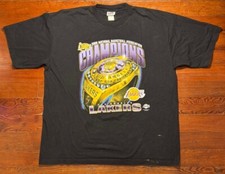 Men Vintage 2000 NBA Finals Champions LA Lakers T-Shirt Lee Sport Size XL