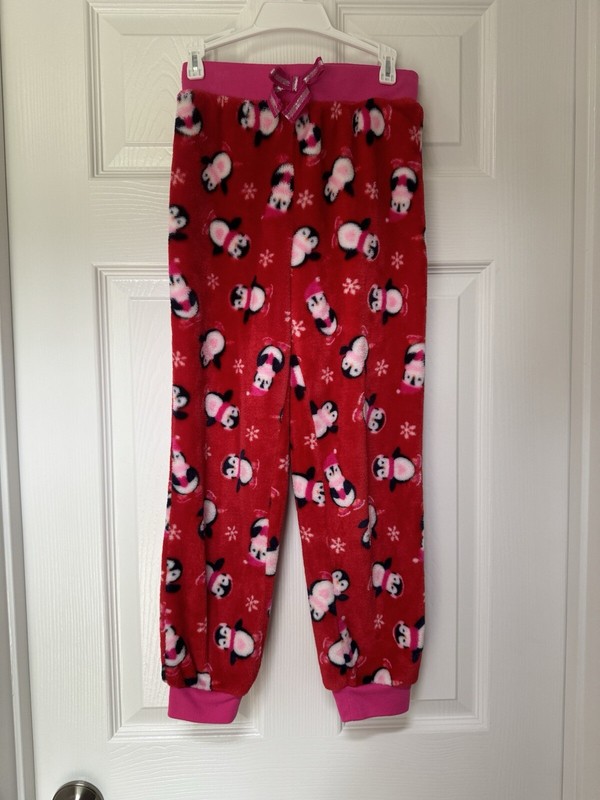 Jellifish Kids Red Penguin Holiday Pajama Pants- Size Medium 7/8- VGUC