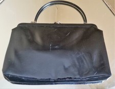 Vintage 1950s Harry Levine Black Patent Leather Zebra Print Clutch