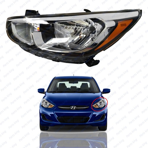 For 2015 2016 2017 Hyundai Accent Halogen Headlight Assembly 92101