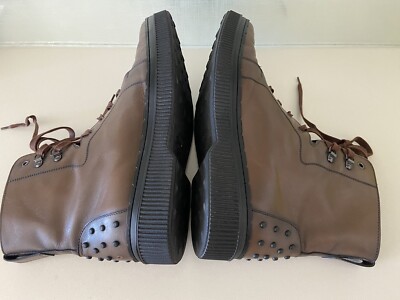 Tod\'s‎ Italy Men\'s Stivaletto Brown Calfskin Leather Studded Ankle Boot -cp Tod main image 4