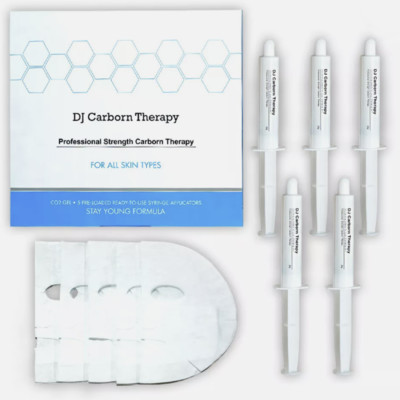DJ CARBON Therapy CO2 Gel Mask 1Box  5 Gels + 5 Face Sheet  DJ CARBOXY Therapy